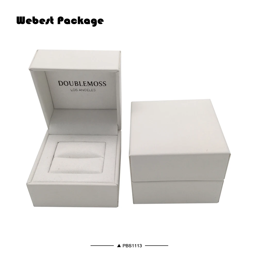
Webest Package custom made jewelry boxes silk cloth luxury packaging white linen ring box 
