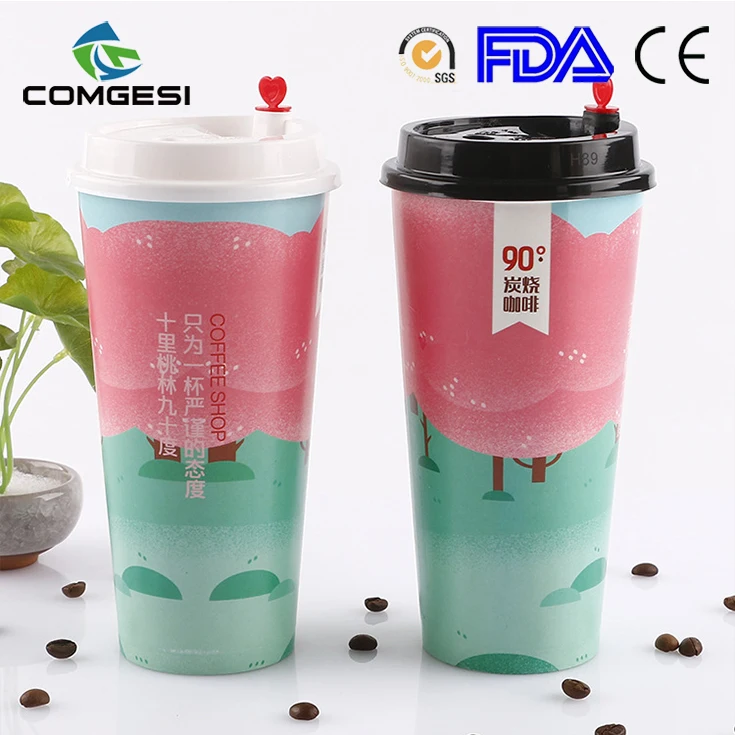 China Wholesale Cold Drink Single Wall Mcdonalds Printed Coffee Cup Pe Coated Insulated Paper Cup Design With Lid