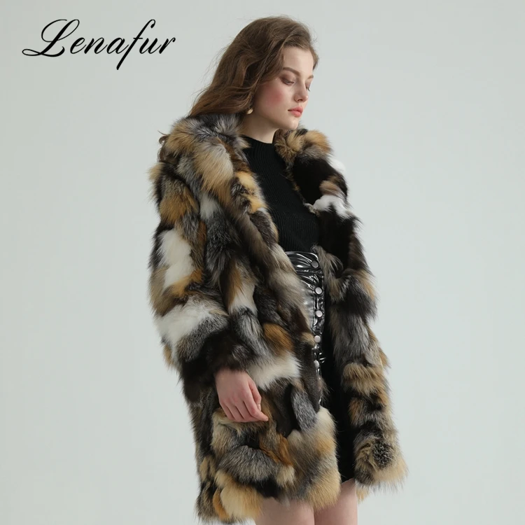China Goods Import Long Coat Ladies Fox Fur Winter Jacket