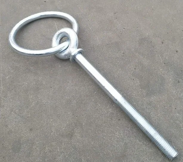 Hot dip galvanized Forged steel Eye Bolt with Round Ring for Pole Link Accessories