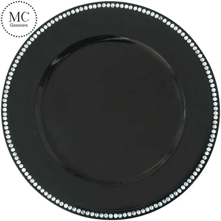 Disposable golden plastic charger plates wholesale