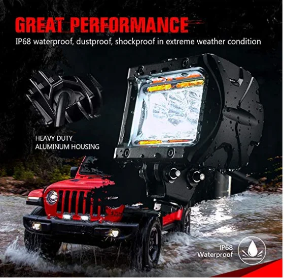 Mictuning K1 18W led свет стручки свет-4 дюйма с янтарем маркер атмосферу дальнего света для jeep SUV ATV грузовик пикап