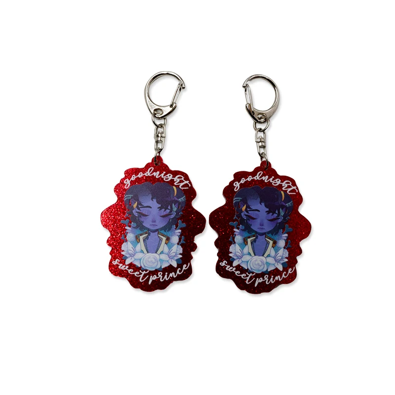 Red Acrylic Board Keychain Photo Keychain Anime Acrylic Keychain With Lobster Clasp Keyring