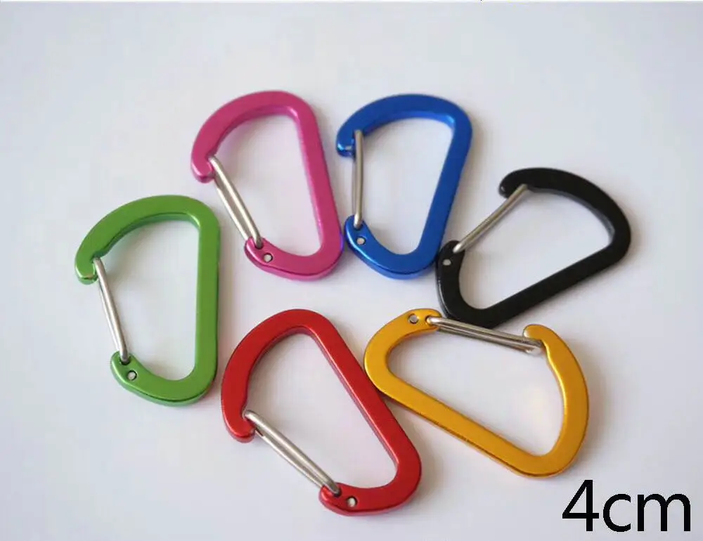 
Wholesale custom 4cm aluminum hook carabiner with steel with gate 