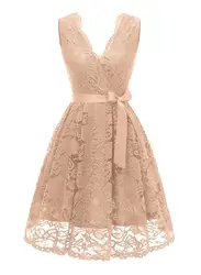 2018 Китай, оптовая продажа, Дешевое женское цветочное кружевное короткое платье подружки невесты с поясом