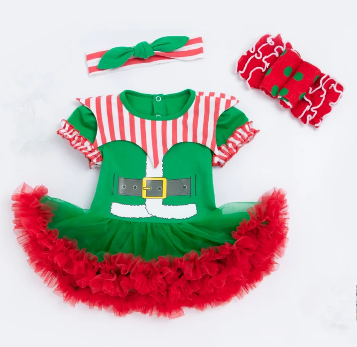 
3Pcs NewBorn Baby Dress Clothes for Christmas Costumes 