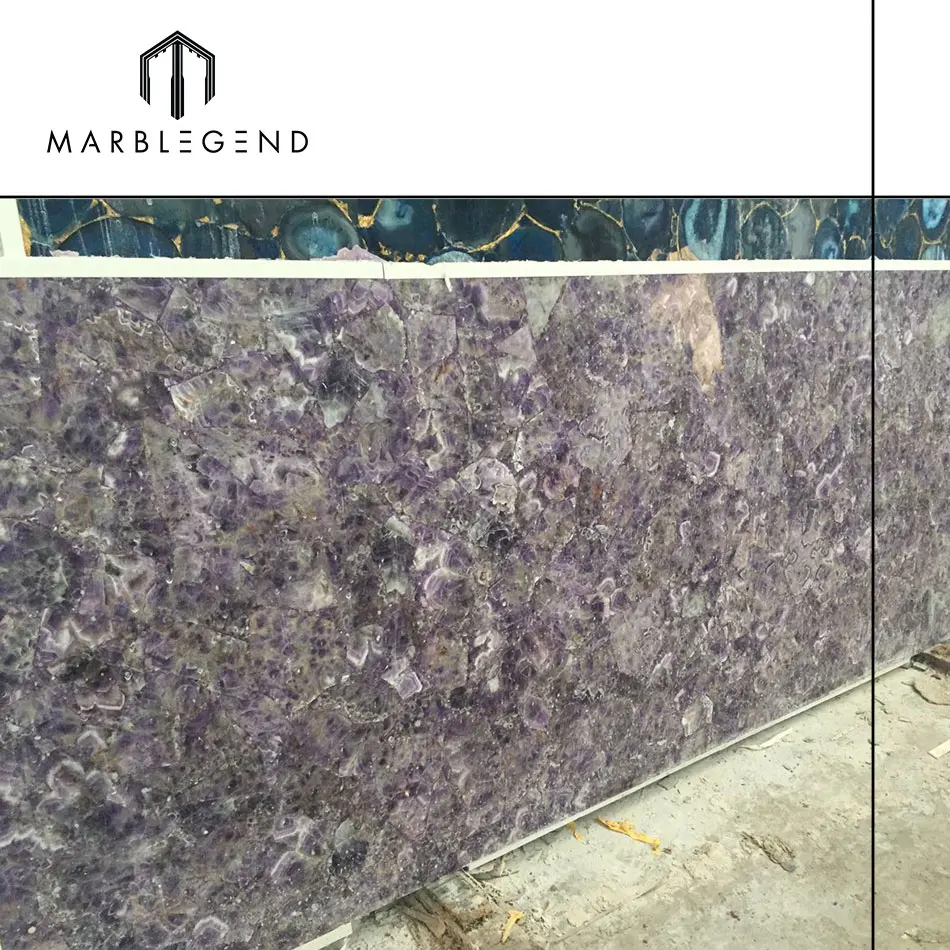 natural backlit purple onyx amethyst slab
