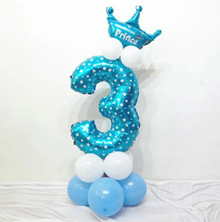 Фольгированный воздушный шар в форме цифры, украшение для дня рождения
