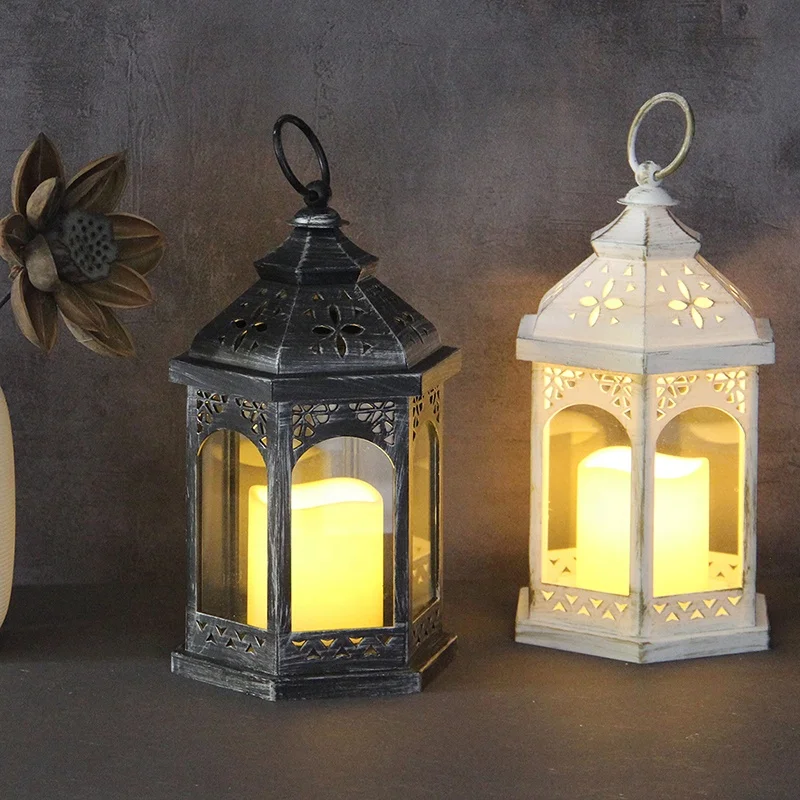 Wedding decorative outdoor plastic vintage cheap hanging moroccan lantern with flameless candles