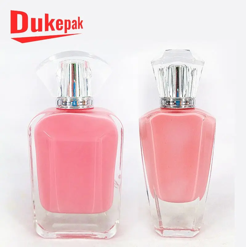 
Luxury design 100 ml square crystal glass perfume bottle 