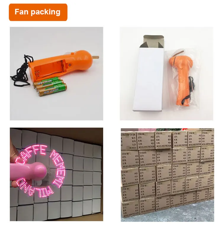 Wedding Gifts Cooling Battery Operated Portable Message Fan Rechargeable Fan with Led Light