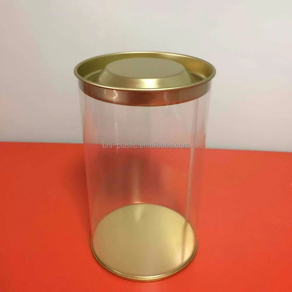 Clear Plastic PETG Candy Herb Jar Tinplate Container / Plastic Bottle / Transparent Food Sealed Cans