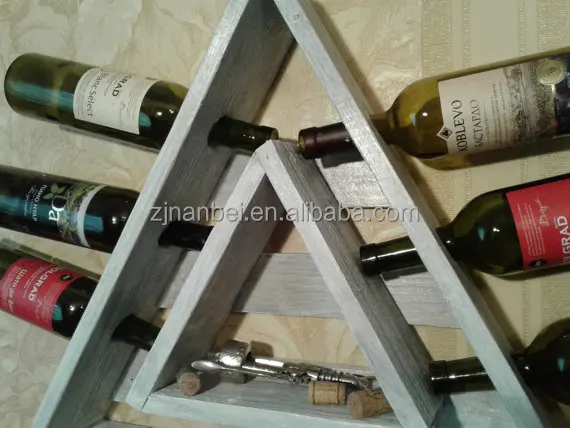 2024 Custom fsc certified rustic wall wooden wine rack vintage wood wine and glass shelf