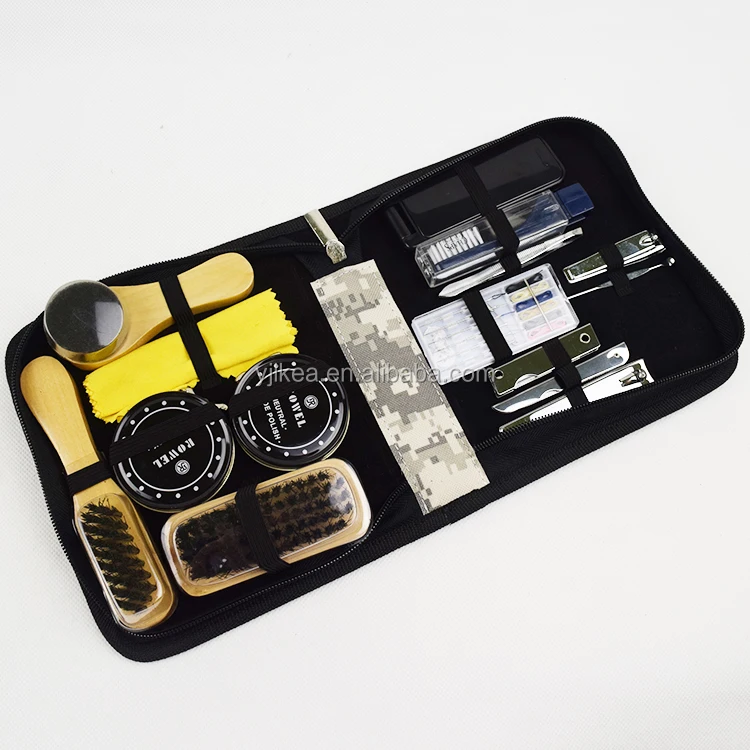 
Army Shoe Shine Kit Set With Coloful Pouch Travel Army Shoe Polish Kit 