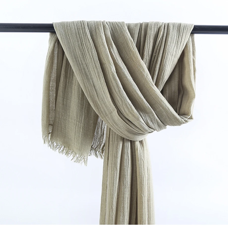 Популярные однотонные мусульманские шаль шарф crinkle военный шарф