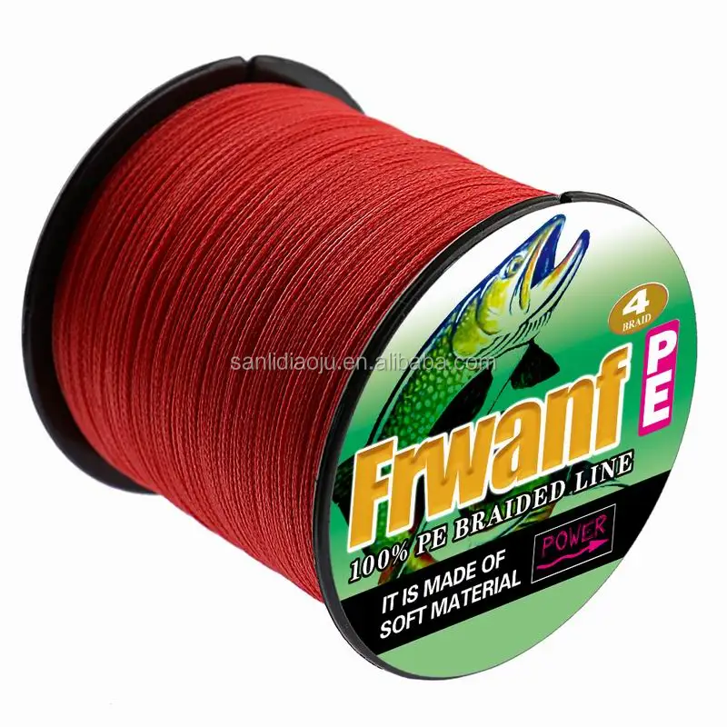 Super strong PE4 strands multicolored braided wire x4 coated bright green braided fishing line carp fishing tuna line