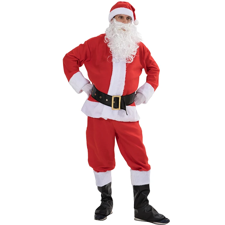 christmas happy new year adult man Diamond velvet santa claus costume for men cosplay fancy dress suit