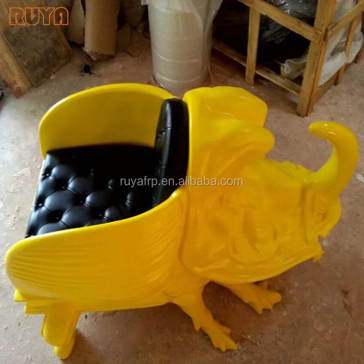 Fibreglass artist chairs designer creative animal furniture leather beatle chair for luxury hotel reception rest