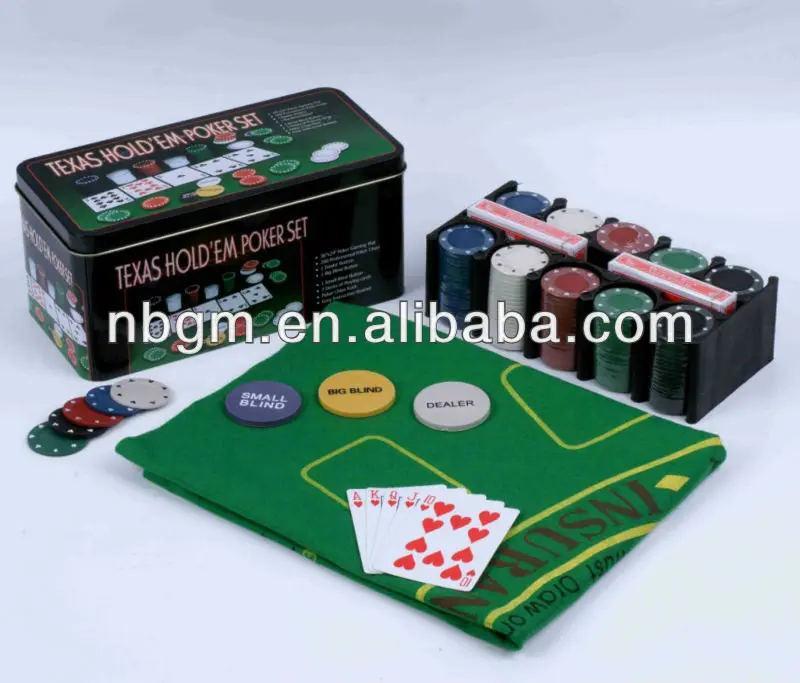 
200 pcs Texas Hold Em Poker Set Complete in Tin Box/casino set 