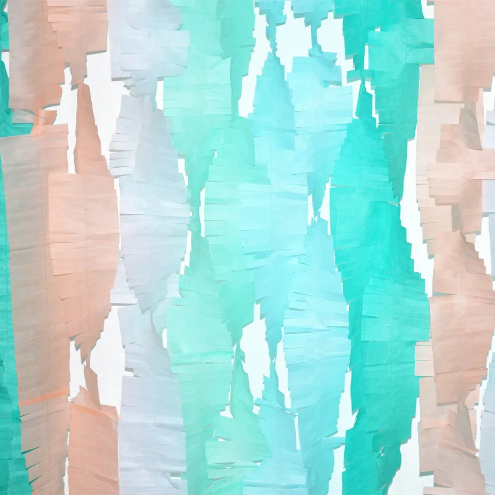 
wholesale Colorful Hanging Decor Party 3 meter Tissue Paper Fringe Garland for party decoration 