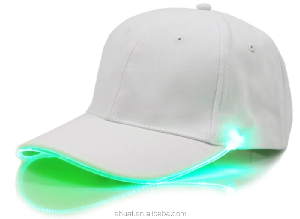 Hot sale cotton plain led cap shinning glow in dark flashlight camping outdoor cap