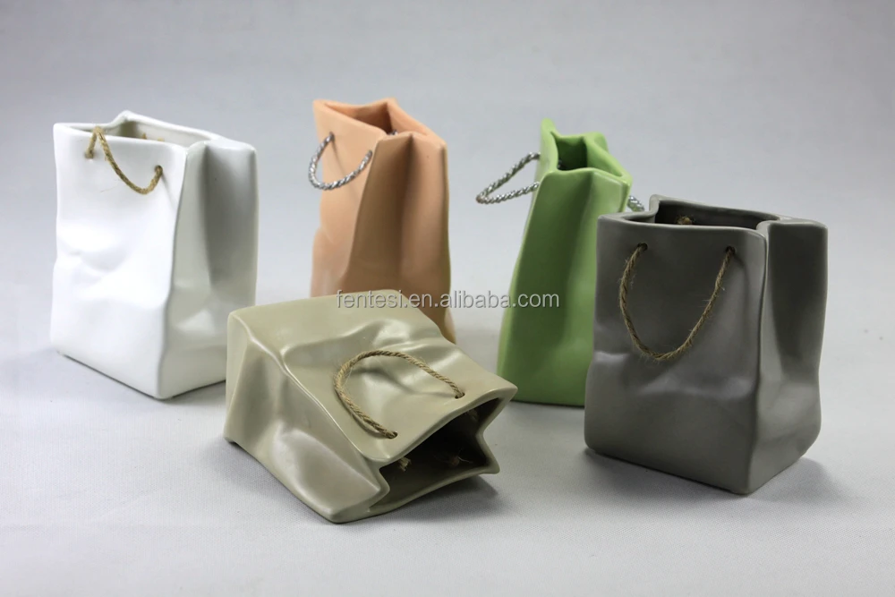 Новый дизайн горячей продажи доставка сумка форма керамическая ваза