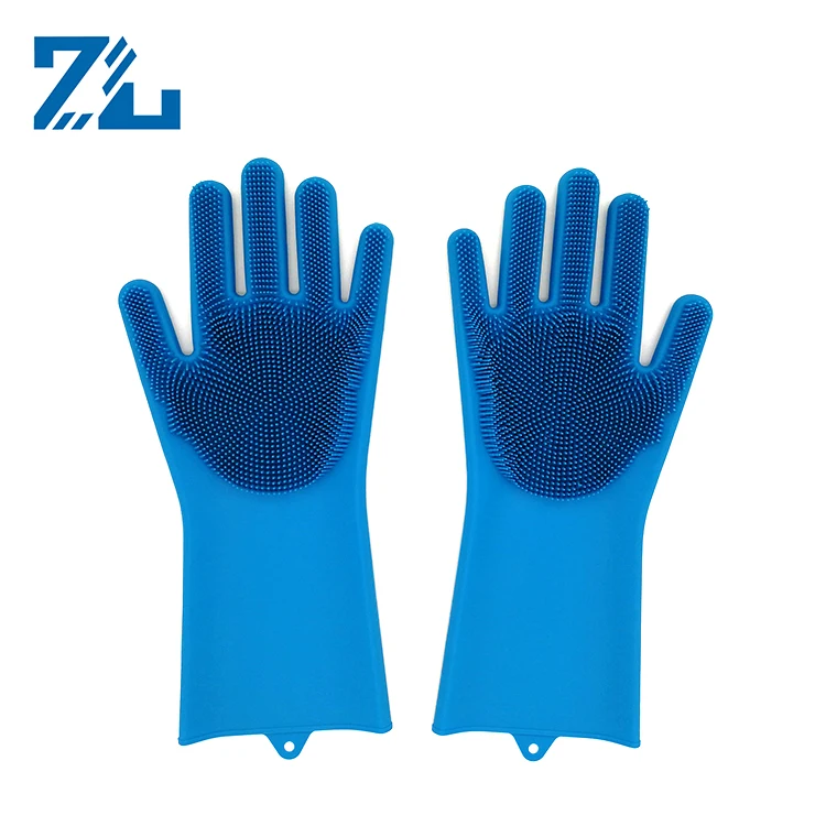 Reusable Silicone Dish Washing Sponge Scrubber Gloves Cleaning Glove Heat Resistant Glove Kitchen Tool for Kitchen