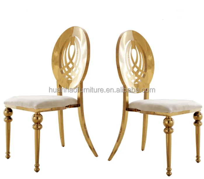 cheap best gold metal stainless steel ghost chairs for wedding reception