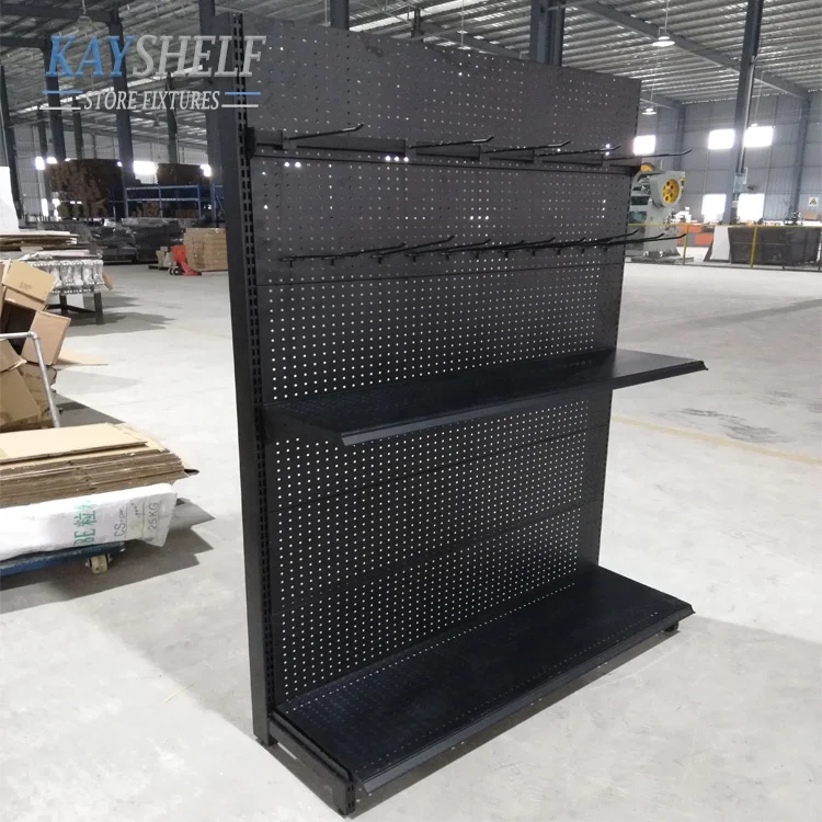 Guangzhou Factory Cold-Rolled Steel Retail Shelves, Standard Supermarket Wall Shelving, Single-sided Grocery Store Display Shelf