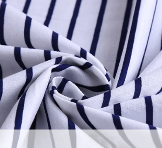 Factory supplier 100%cotton yarn dyed knitted single jersey stripe fabric for shirt