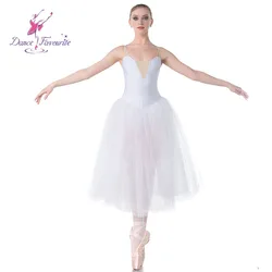 White Camisole Style Long Ballet Dance Tutu Dress for Child and Adult Performance 18008