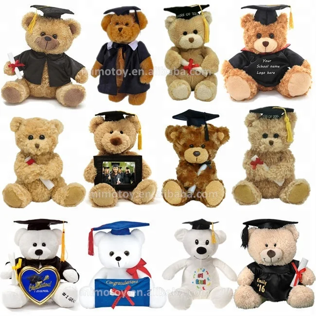 Best Sales Cartoon Cute University Stuffed Animal Soft Kids Toy Plush Graduation Teddy Bear T shirts