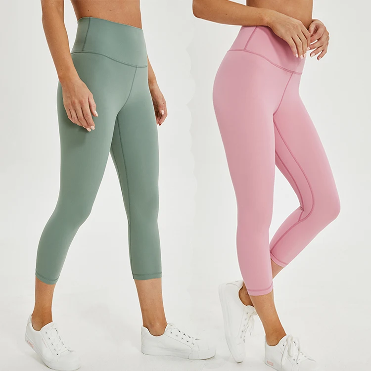 In stock Small MOQ 80nylon 20spandex high waisted women yoga pants womens workout capri leggings