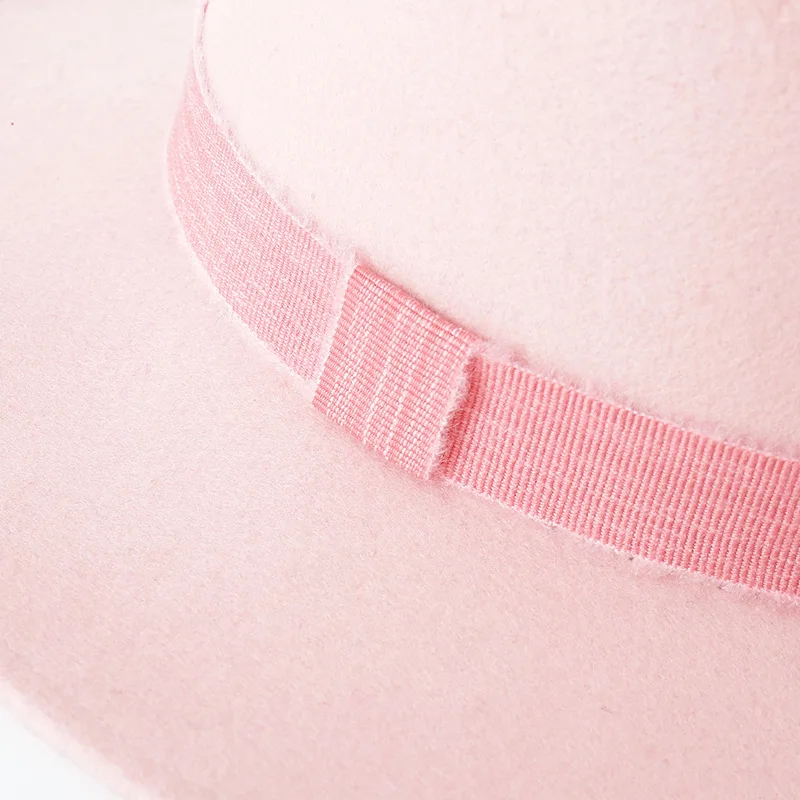 
High Quality 100 Wool Felt Pork Solid Flat Top Hat 