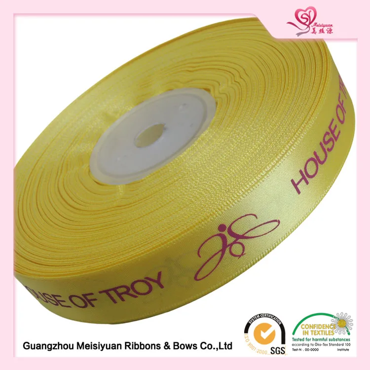 Pre Made Ribbon For Gift Wrapping Customised Ribbon Printed Logo Webbing With Silicone Print