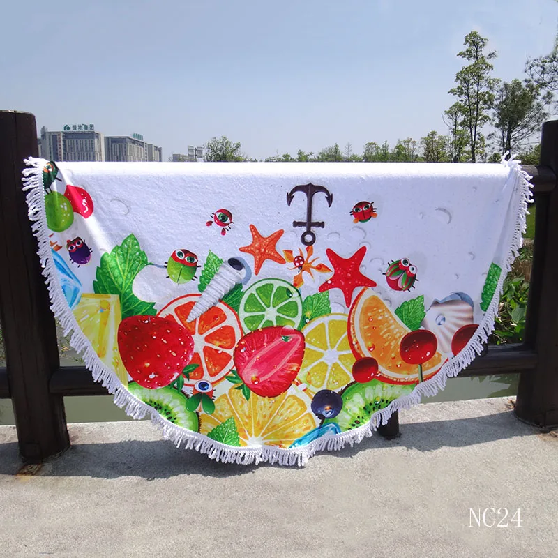 Top Quality 10 Cent Customized Design Items Microfiber Round Beach Towel