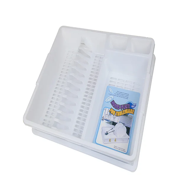 Высококачественная пластиковая сушилка для посуды с капельным лотком