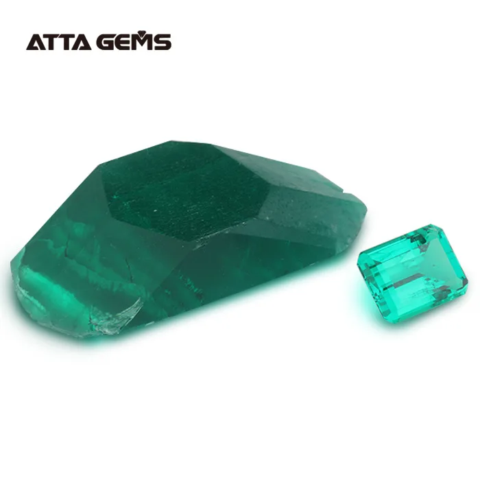 Amazon Style Wholesale Synthetic Colombian Hydrothermal Emerald Natural Stones For Fine Jewelry