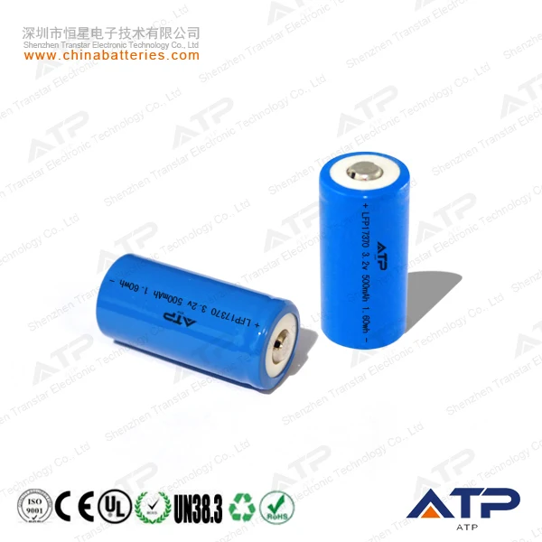 Cheap 17370 3.2V 500mah li ion battery / rechargeable battery 17370 Lifepo4 cell