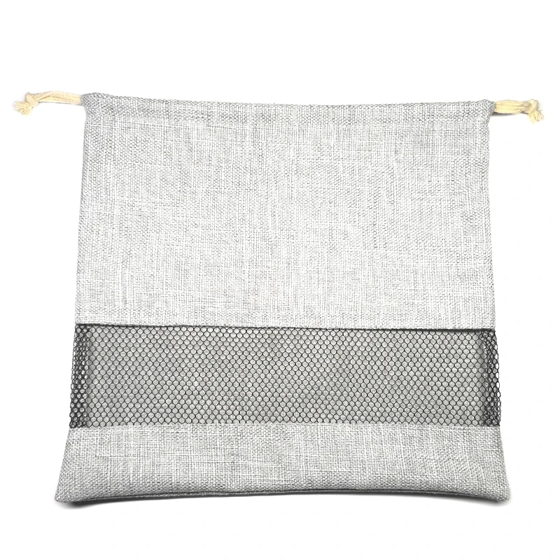 Льняная сумка для обуви на шнурке под заказ