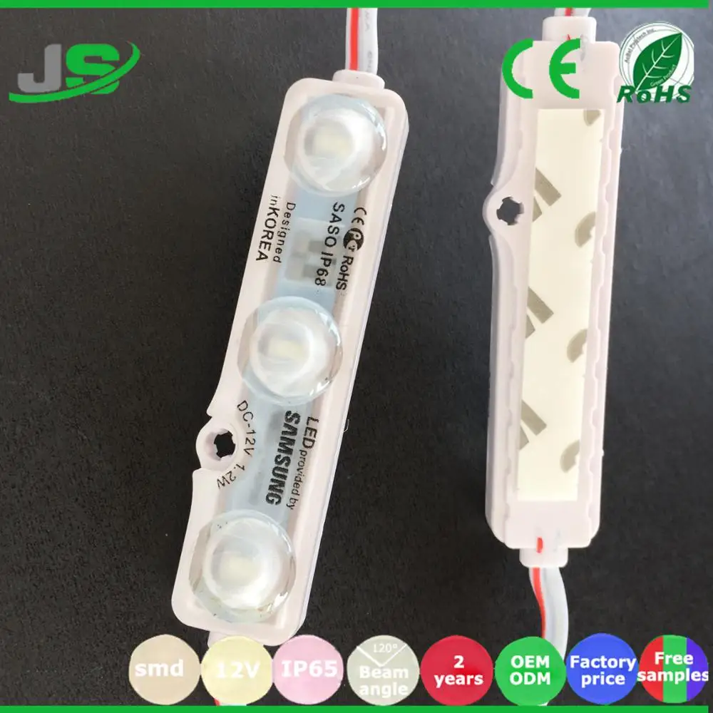 2018 led light SMD 3 chips 5630 injection module 1.2w korea with CE ROHS Certificate