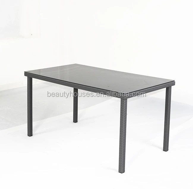 7 pcs. Outdoor Brown Wicker Patio Dining Table