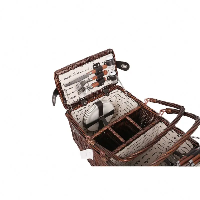 Competitive Price Willow Made Picnic Bread Baskets For 4