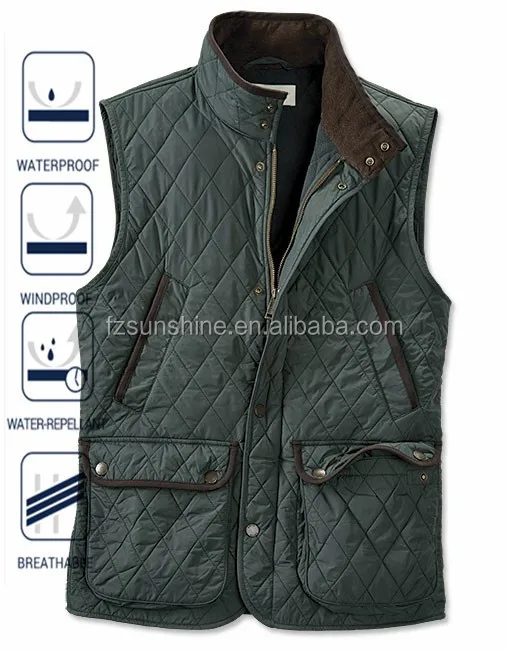 2016 Diamond Quilted Mens Sleeveless Jacket