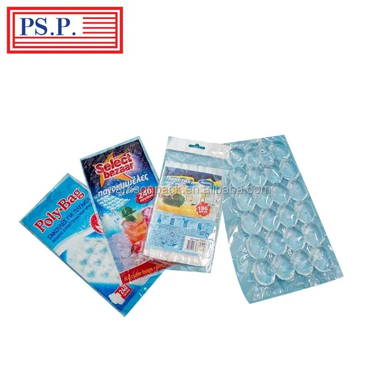 PE Plastic ice cube freezer bags/disposable ice cube bag