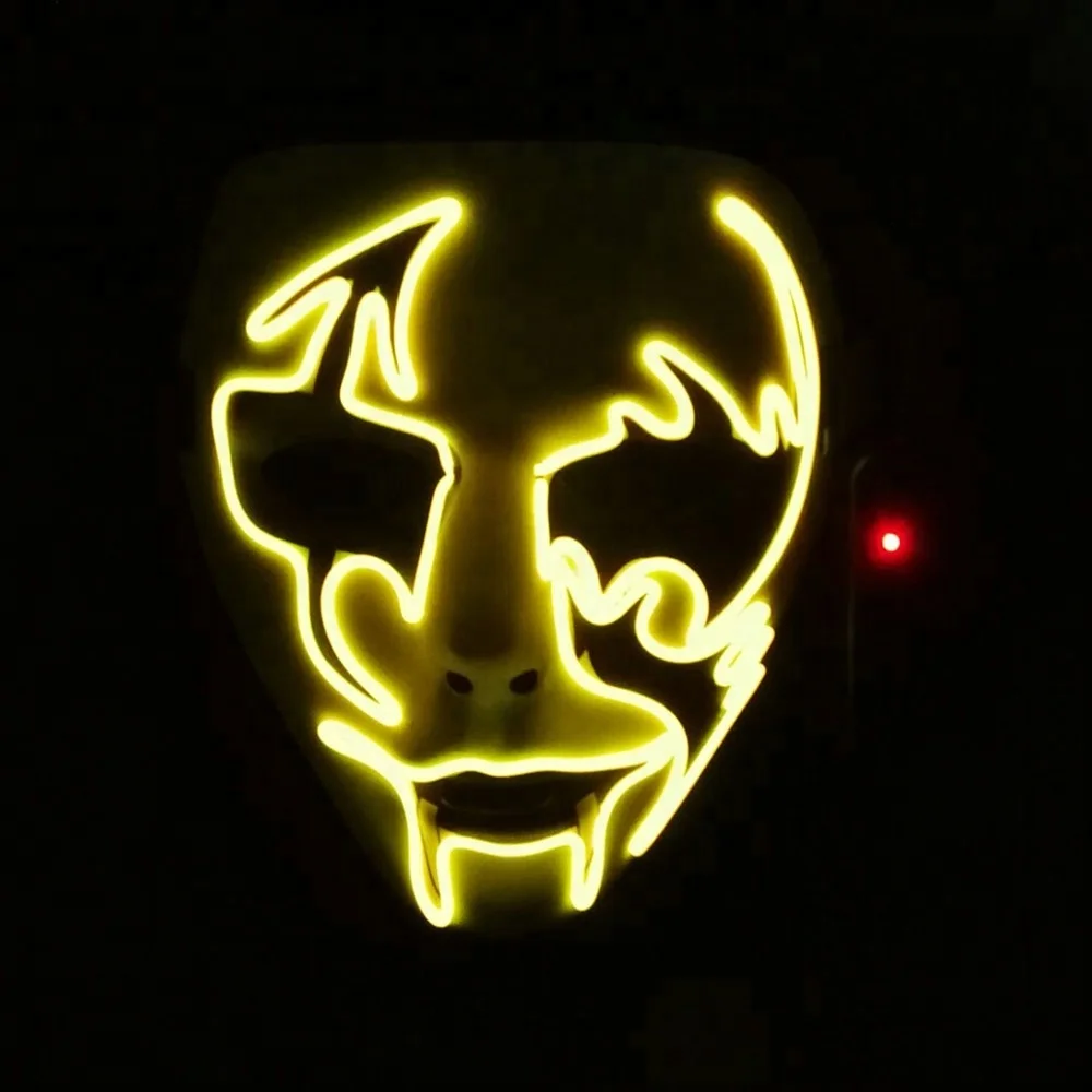 Led Glowing Mask Cosplay Dance DJ Supplies EL Wire Party Mask for Halloween