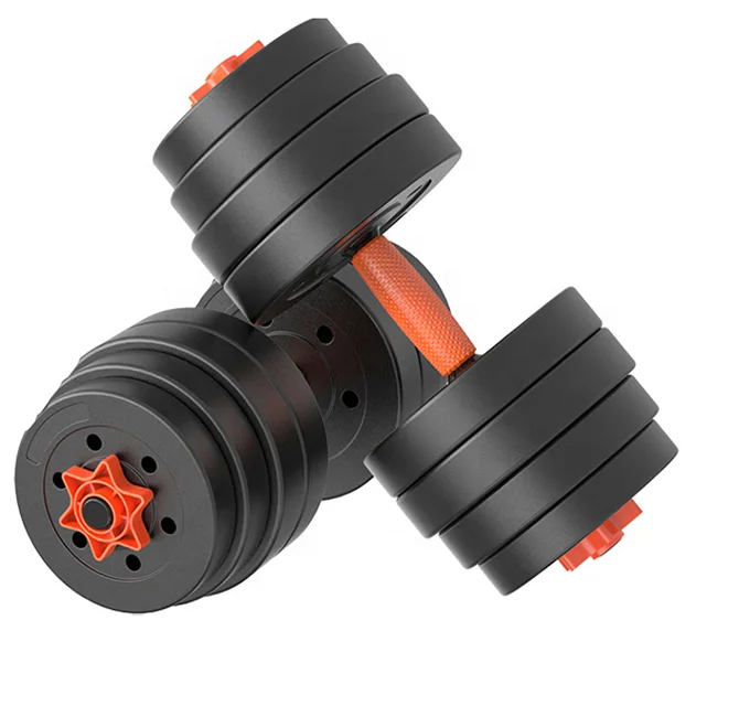 Custom 10kg 20kg gym adjustable weight dumbbell and barbell set
