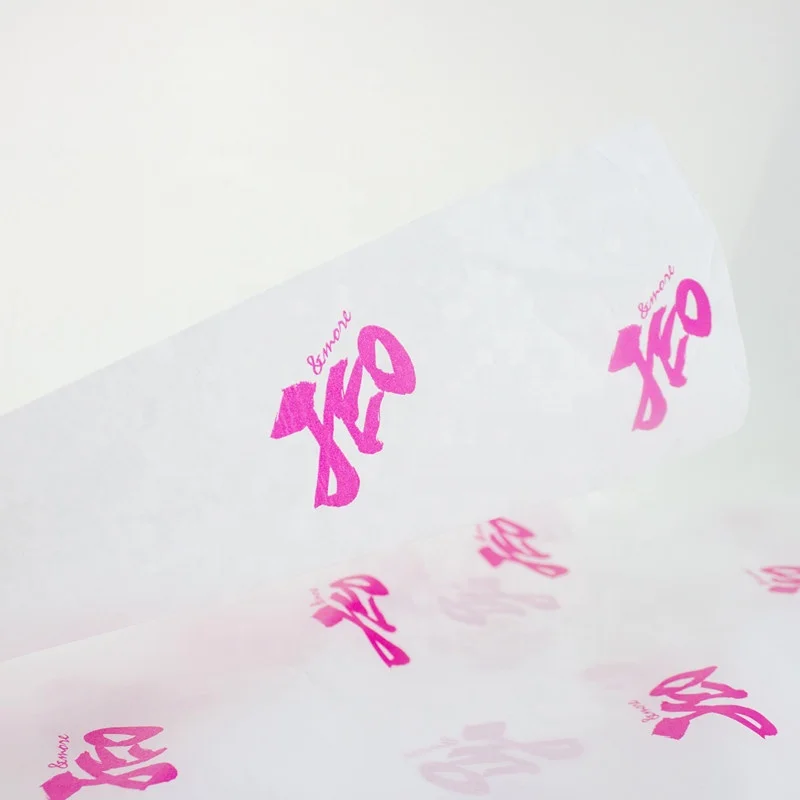 
Custom Pink Logo Printing White Tissue Wrapping Paper For Clothes,Shoes Packaging 
