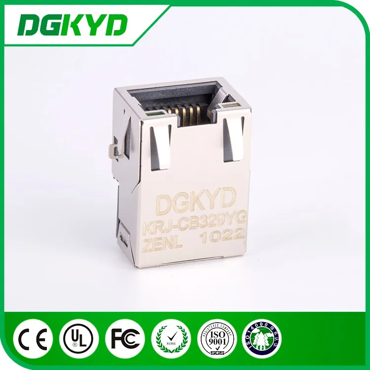 10P8C ethernet jack, низкопрофильный модуль разъема RJ45, smt , 1000 BASE-TX , led