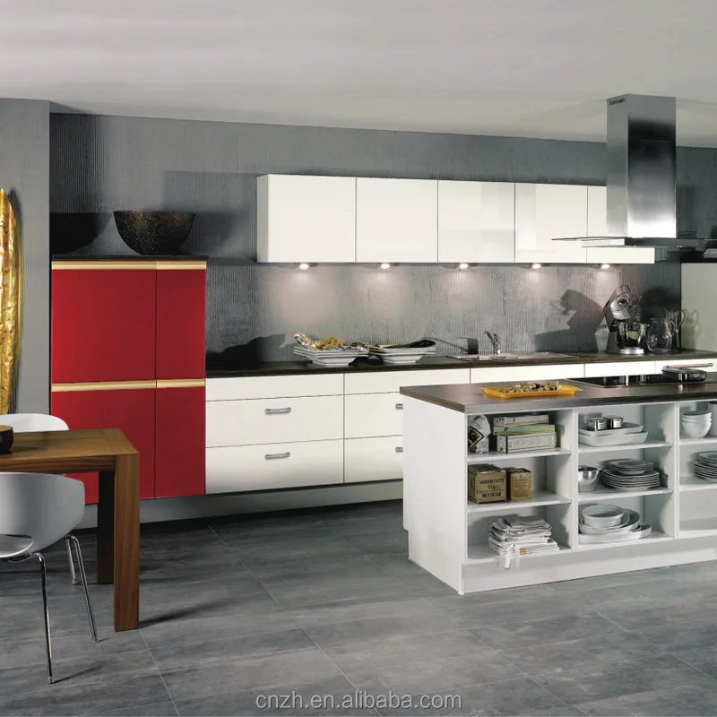 Algeria Apartment project custom wood laminate fiber kitchen cabinets